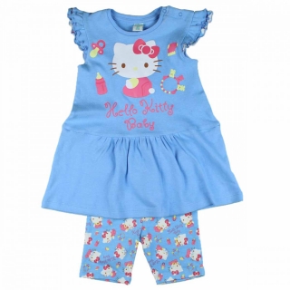 Kojenecká tunika + kraťásky HELLO KITTY modrá