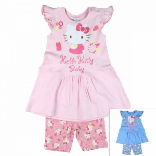 Kojenecká tunika + kraťásky HELLO KITTY růžová