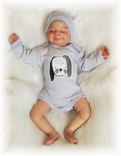 Kojenecké body dl rukáv Animals šedá 68