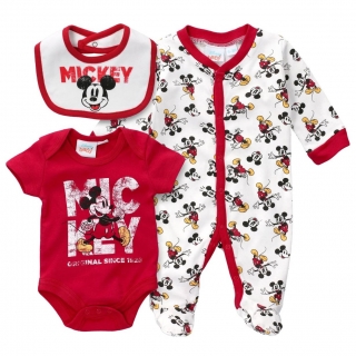 Kojenecká 3D souprava Mickey červená