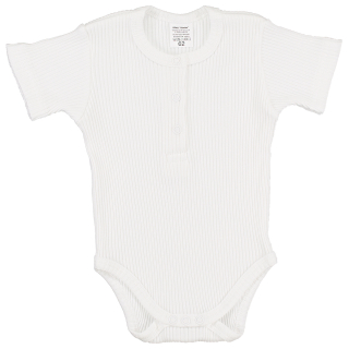Kojenecké žebrované body polo bílá 74