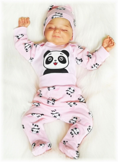 Kojenecká 2D soupravička Panda růžová 80