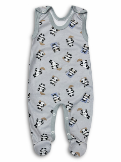 Kojenecké bavlněné dupačky Panda šedá 50