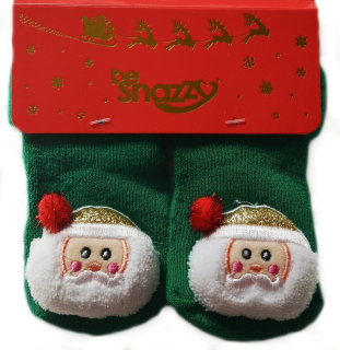Vánoční froté ponožky Santa zelená