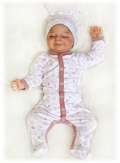 Dětský overal Ježečci pudrová růž 92