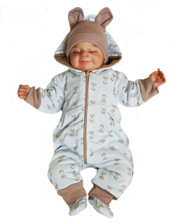 Vyteplený overal Lišáček modrá 92