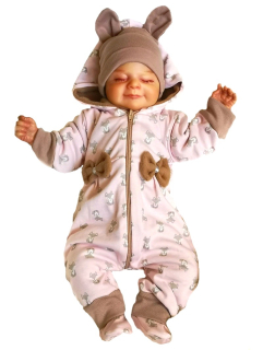 Vyteplený overal Lišáček růžová 92