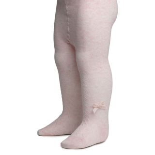 Kojenecké vzorované punčocháčky s mašličkou - pink melanž