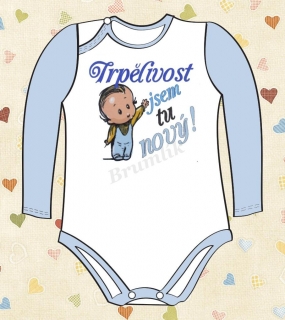 Kojenecké body s potiskem “Jsem tu nový!”