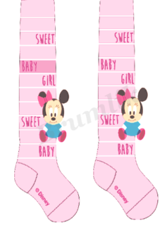 Kojenecké bavlněné punčocháčky - Baby Mickey - růžové