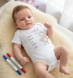 Originální body pro novorozené miminko Kuřátko 62