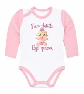 Originální body s potiskem "Jsem zlatíčko, když spinkám.." 62r