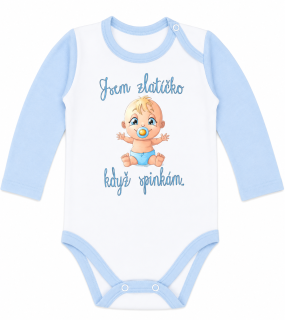 Originální body s potiskem "Jsem zlatíčko, když spinkám.." 74m