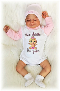 Originální body s potiskem "Jsem zlatíčko, když spinkám.." 86r