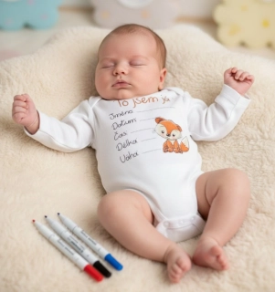 Originální body pro novorozené miminko  Lištička 50