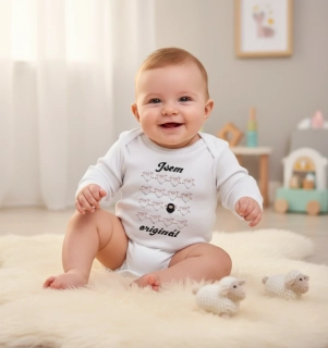 Dětské body s českým nápisem "JSEM ORIGINÁL" 92