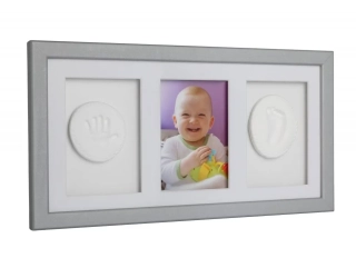 Rámeček pro foto a otisk ručičky a nožičky miminka 3 stříbrná