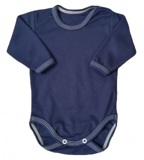Kojenecké body dl. rukáv tm. modré 56