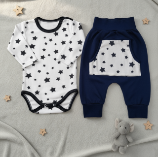 Kojenecká 2D souprava body+baggy Hvězda námořnická 80