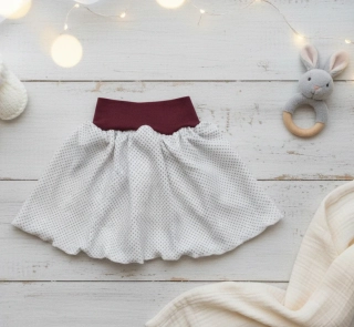 Kojenecká sametová sukýnka Sametový puntík 56