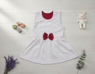 Dívčí sametové šatičky Sametový puntík 56