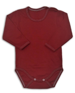 Kojenecké body dl. rukáv bordó 74