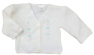 Kojenecký svetřík s květinkami 56