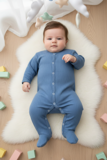 Kojenecký modrý overal Proužek 56