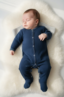 Kojenecký tmavě modrý overal Proužek 56