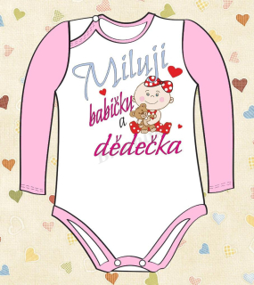 Dětské body s nápisem “Miluji babičku a dědečka”