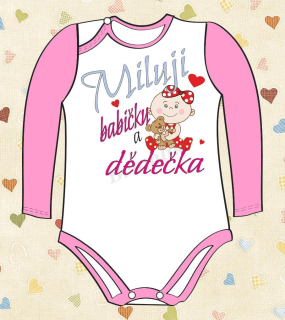 Dětské body s nápisem “Miluji babičku a dědečka”