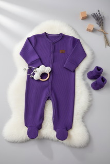 Dětský žebrovaný overal Brumlík - fialová 92