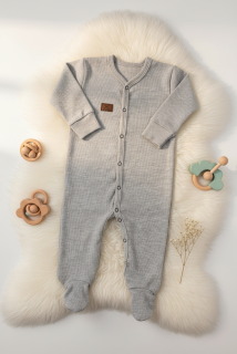 Dětský žebrovaný overal Brumlík - šedá 92