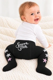 Kojenecké bavlněné punčocháčky SUPER STAR černá