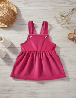 Kojenecké sametové laclové šatičky amarant 56