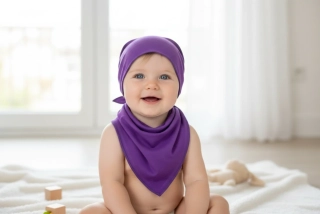 Dětský bavlněný šátek fialová