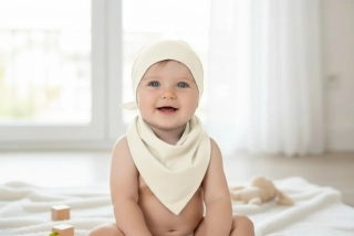 Dětský bavlněný šátek vanilka