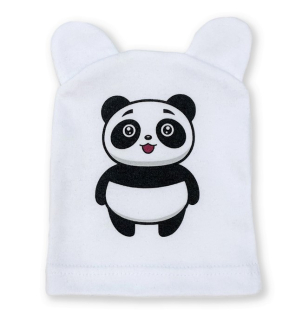 Kojenecká čepička Panda bílá