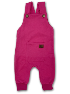 Kojenecké teplákové kalhoty s laclem Méďa amarant 56