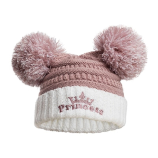 Kojenecká zimní čepice Princess pudr růž