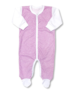 Kojenecký overal Růžovobílý puntíček 56