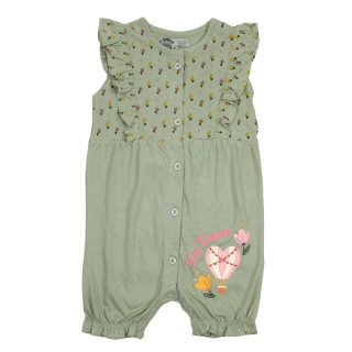 Dívčí letní overal LEE COOPER khaki s květinkami 92
