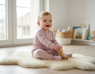 Kojenecká 2D rostoucí souprava zavinovací body+tepláčky pudrová 80/86
