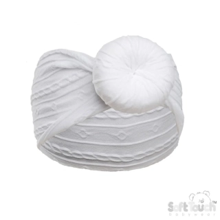 Kojenecká čelenka Turban bílá