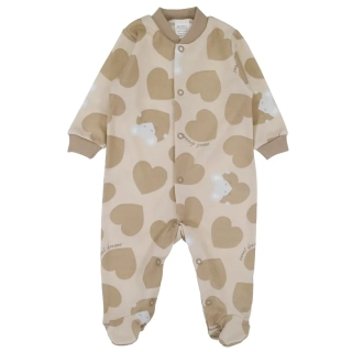 Kojenecký overal Hnědé srdce 56