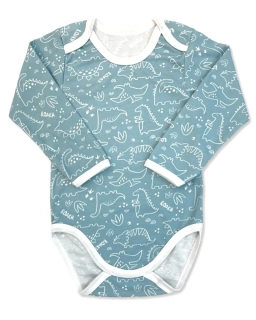 Kojenecké body dl. rukáv Dino máta 74