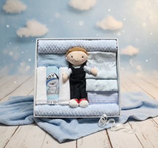 Brumlík dárkový set pro miminko Vítej na světě modrá 50