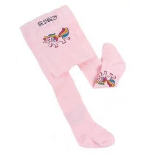 Besnazzy dětské punčocháčky 3ABS  Koník růžová