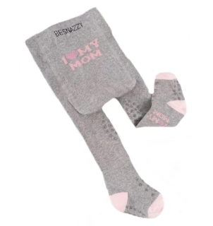Besnazzy dětské punčocháčky 3ABS  I LOVE MY MOM šedá