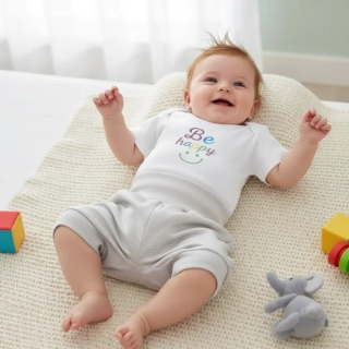 Kojenecké bavlněné kraťasy - šedá 56